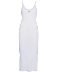 Off-White c/o Virgil Abloh - Scoop Neck Midi Dress With Print - Lyst