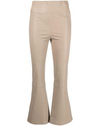 DESA NINETEENSEVENTYTWO - Cropped-leg Flared Leather Trousers - Lyst