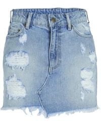 SER.O.YA - Distressed Frayed Mini Skirt - Lyst