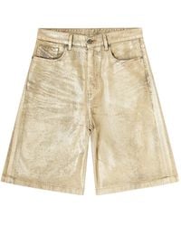 DIESEL - X Karol G De-Sire Metallic-Effect Denim Shorts - Lyst