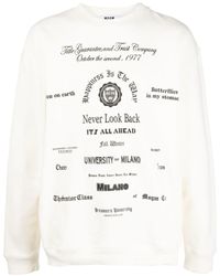 MSGM - Sweatshirt Mit Grafischem Print - Lyst