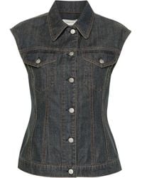 Fabiana Filippi - Button-Up Denim Gilet - Lyst