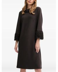 Joseph Ribkoff - Cowl-Neck Fringed Midi Dress - Lyst