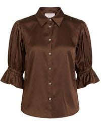 Cinq À Sept - Fiona Ruffled-Sleeve Silk Top - Lyst