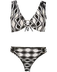 Amir Slama - Wave-Print Hardware-Detail Bikini Set - Lyst