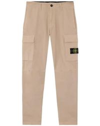 Stone Island - Regular-Tapered-Fit Cargo Trousers - Lyst