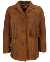 Schott Nyc - Veste En Daim À Bords Frangés - Lyst