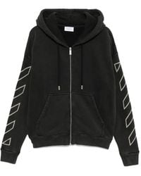Off-White c/o Virgil Abloh Scribble-Print Zip-Up Hoodie in Black
