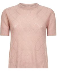 Blanca Vita - Button Diamond-Stitch Knit Sweater - Lyst