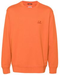 C.P. Company - Katoenen Sweater Met Geborduurd Logo - Lyst