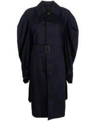 Balenciaga - Twisted Puff-Sleeves Cotton Trench Coat - Lyst