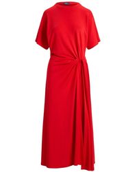 Polo Ralph Lauren - Midi Twist-Detail Dress - Lyst
