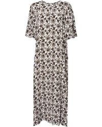 Weekend by Maxmara - Floral-Print Short-Sleeve Midi Dress - Lyst