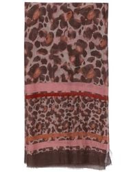Betty Barclay - Leopard-Print Striped Scarf - Lyst