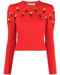 Cormio - Oma Floral-embroidered Wool Jumper - Lyst