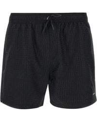 Emporio Armani - Logo-Patch Swim Shorts - Lyst