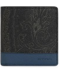 Etro - Portefeuille Compact Arnica À Insert En Cuir - Lyst