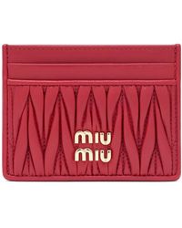 Miu Miu - Matelassé Nappa Leather Card Holder - Lyst