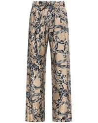 Loewe - Anagram-Print Silk Trousers - Lyst