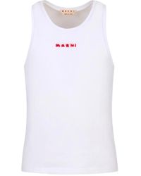 Marni - Trägershirt Mit Logo-Stickerei - Lyst