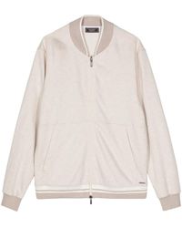 Peserico - Stripe-Detail Cotton Bomber Jacket - Lyst