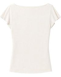Reformation - Jensen Flutter-Sleeve Knit Top - Lyst