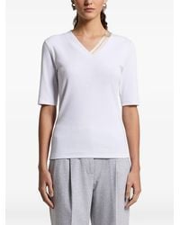 Peserico - T-Shirt À Col V - Lyst