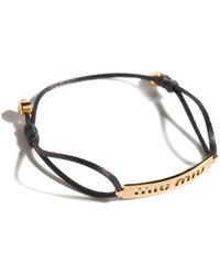 Miu Miu - Metal And Cord Bracelet - Lyst