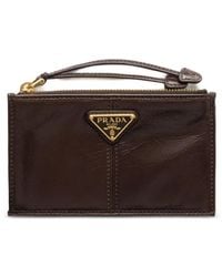 Prada - Tarjetero De Piel Con Cremallera - Lyst