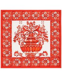 Dolce & Gabbana - Dolce & Gabbana Silk Twill Scarf With Majolica Print, 90 X 90 Cm - Lyst