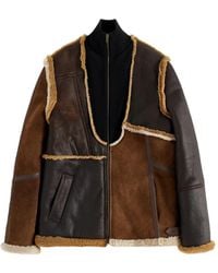 Maison Margiela - Zipped Patch Shearling Jacket - Lyst