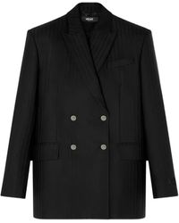 Versace - Pinstripe Double-Breasted Blazer - Lyst