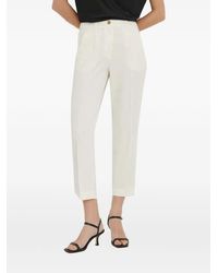 Sisley - Elasticated-Waistband Cropped Trousers - Lyst