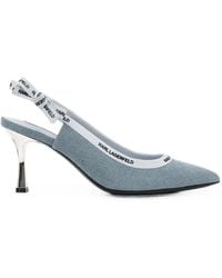 KARL LAGERFELD - Sienna Bow-Detail Slingback Pumps - Lyst