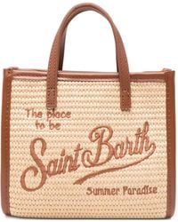 MC2 Saint Barth - Mini Vivian Logo-Embroidered Straw Tote Bag - Lyst