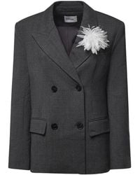 Self-Portrait - Double-Breasted Flower Blazer - Lyst