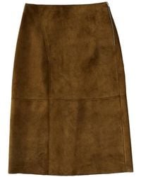 Studio Nicholson - Asymmetrische Suède Rok - Lyst