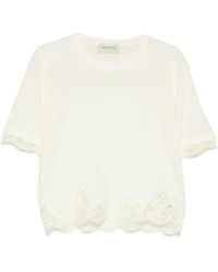 ERMANNO FIRENZE - Short-Sleeve Lace-Trim Top - Lyst