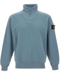 Stone Island - 6100021 Brushed Organic-Cotton Fleece Sweatshirt - Lyst