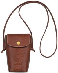 Longchamp - Logo-Embossed Leather Phone Case - Lyst