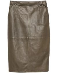 Max Mara - Jupe Crayon En Cuir Nappa Naturel - Lyst
