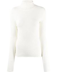 ANDREADAMO - Ribbed-Knit Hoodie Top - Lyst
