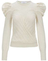 Violante Nessi - Ribbed Puffed-Sleeve Sweater - Lyst