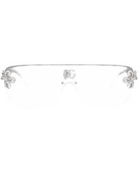 Dolce & Gabbana - Crystal-Embellished Geometric-Frame Sunglasses - Lyst