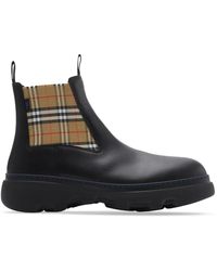 Burberry - Leather Creeper Low Chelsea Boots - Lyst