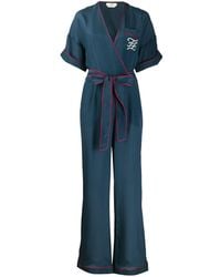 Fendi Jumpsuit Met Ceintuur - Blauw