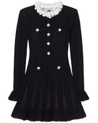 Self-Portrait - Flower Trim Knit Mini Dress - Lyst