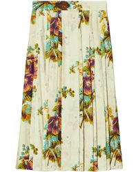 Tory Burch - Floral-patterned Pleated Skirt - Lyst