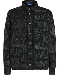 KARL LAGERFELD - All-Over Logo Denim Overshirt - Lyst