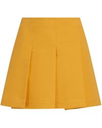 Marni - Pleated Cotton Miniskirt - Lyst
